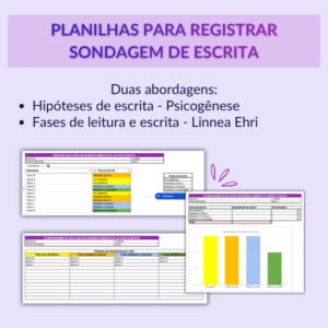 Planilhas para registrar sondagem de escrita