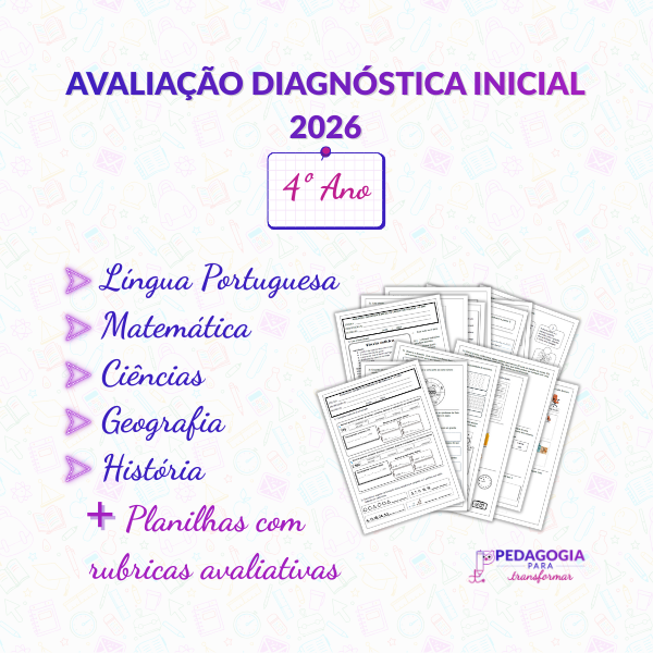Avaliação diagnóstica inicial pronta para imprimir 4º Ano
