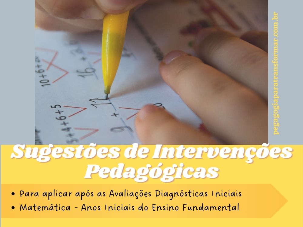 Confira neste post, sugestões de Intervenções Pedagógicas de Matemática para aplicar após as Avaliações Diagnósticas Iniciais.