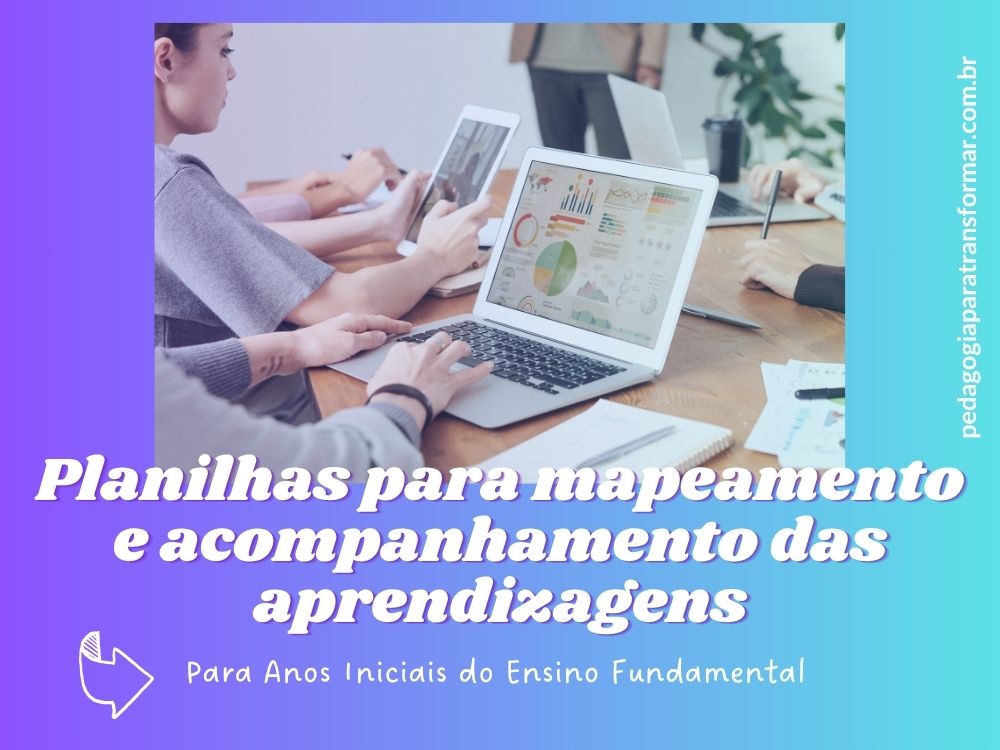 Mulheres analisando dados no notebook. Capa do post. Confira planilhas de avaliação diagnóstica, para mapeamento e acompanhamento das aprendizagens. Para Anos Iniciais do Ensino Fundamental.